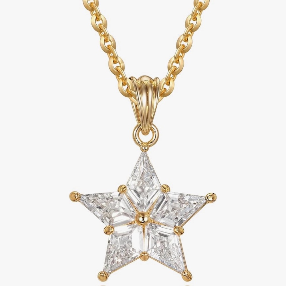 NEW 14K Gold Plated Star Pendant Necklace